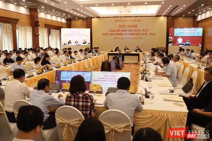 Hội nghị tổng kết năm học 2018-2019 và triển khai nhiệm vụ năm học 2019-2020 của Bộ GD&ĐT ( Ảnh: Minh Thúy)