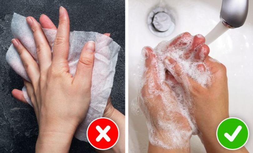 Thường xuyên rửa tay đúng cách, dùng xà phòng tốt hơn khăn giấy (Ảnh: brightside)