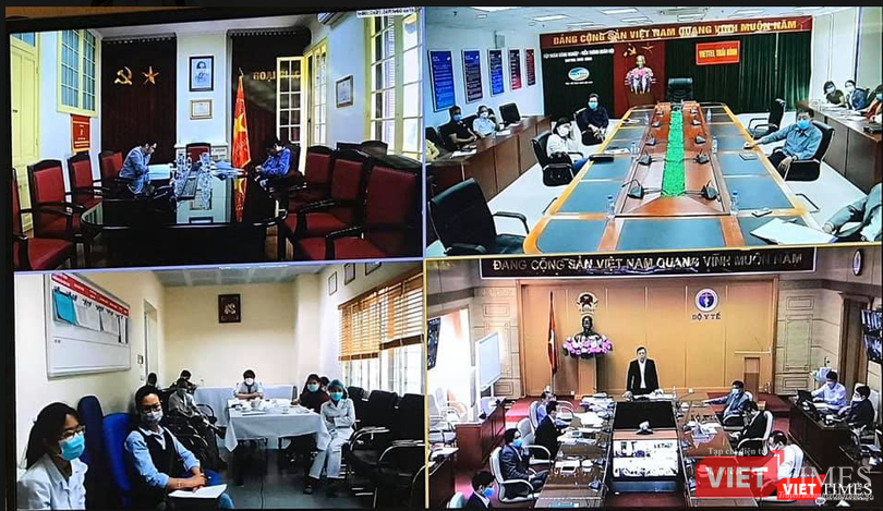 Hội nghị trực tuyến phòng, chống dịch bệnh viêm đường hô hấp cấp do virus SARS-CoV-2 được tổ chức sáng nay (11/4). Ảnh: Minh Thúy Hội nghị trực tuyến phòng, chống dịch bệnh viêm đường hô hấp cấp do virus SARS-CoV-2 được tổ chức sáng nay (11/4). Ảnh: Minh Thúy