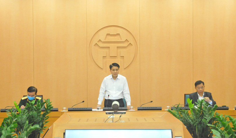 Chủ tịch UBND TP. Hà Nội chủ trì cuộc họp. Ảnh: UBND TP. Hà Nội