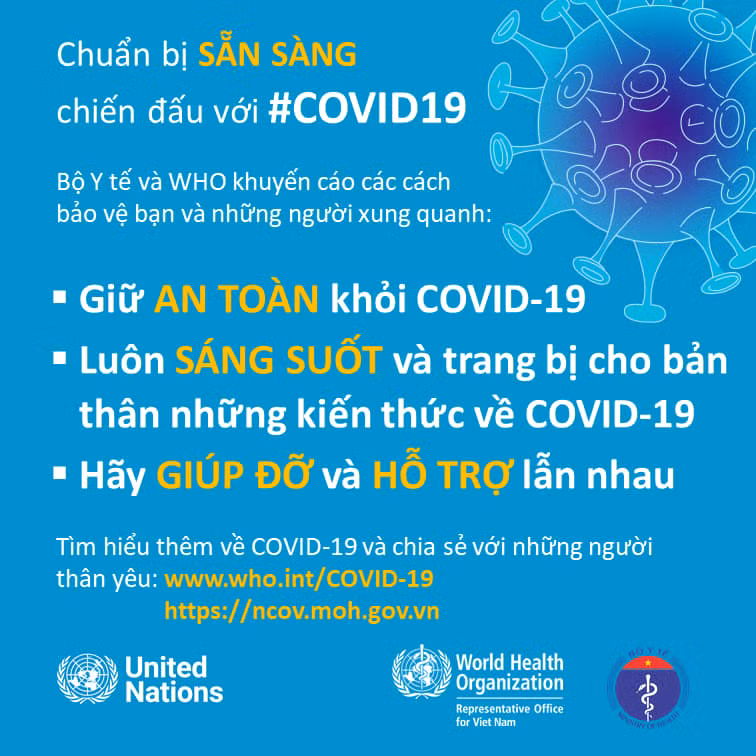 Bộ Y tế khuyến cáo chuẩn bị sẵn sàng chiến đầu với COVID-19. Ảnh: BYT