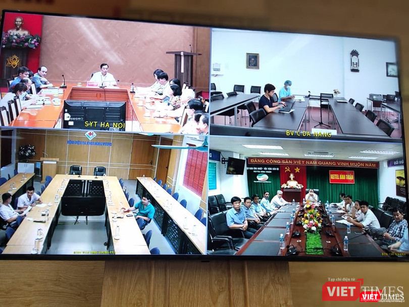 Các điểm cầu kết nối với Bộ Y tế (Ảnh: Minh Thúy)
