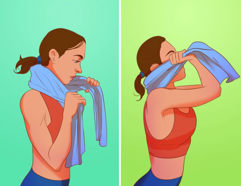 Bài tập quấn khăn (Ảnh: Brightside) Bài tập quấn khăn (Ảnh: Brightside)