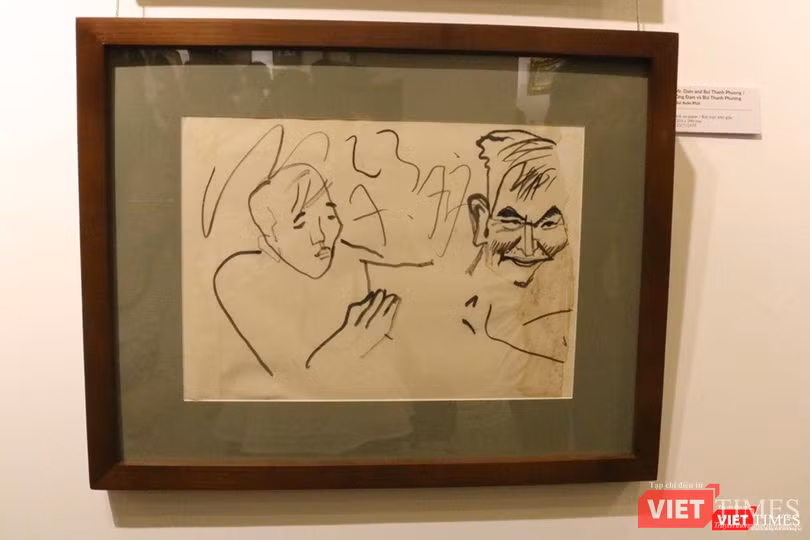 Ký họa "Ông Đạm và Bùi Thanh Phương"