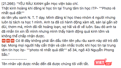 Bài viết được đăng tải trên trang Báo chí Confessions vào ngày 23/9