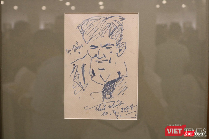 Một bức ký họa "ông Đạm" của họa sỹ Bùi Xuân Phái vào năm 1977