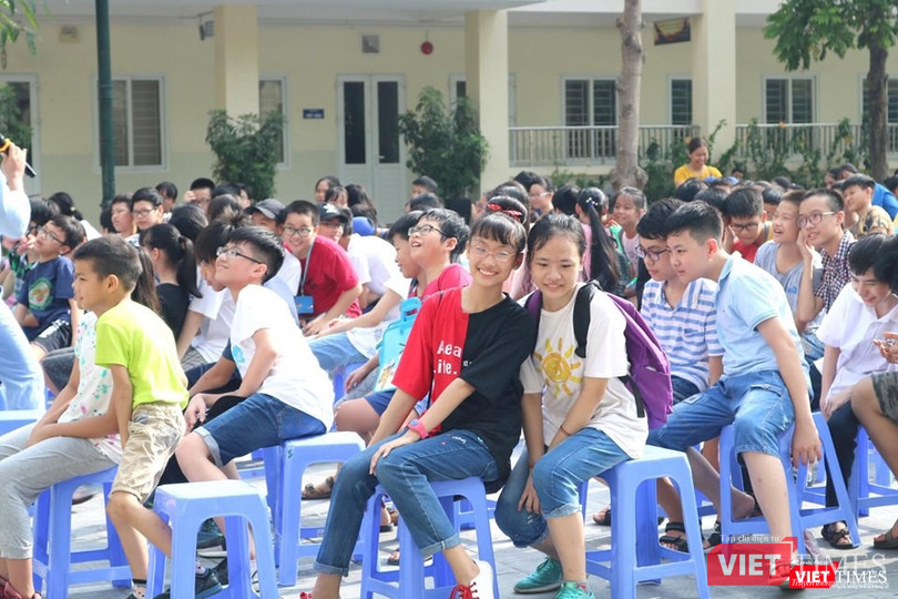 Học sinh hào hứng tham gia hoạt động của chương trình "Kỹ năng sống". Ảnh: Minh Thúy