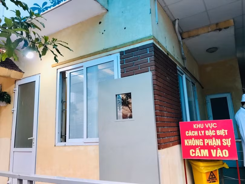 Khu vực cách ly đặc biệt tại Bệnh viện đa khoa tỉnh Vĩnh Phúc. Ảnh: Thái Bình
