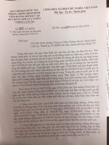 Văn bản gửi Bộ Quốc phòng, Bộ Công an, Bộ Giao Thông vận tải, Bộ Ngoại giao, UBND các tỉnh, thành phố về việc đẩy mạnh triển khai các biện pháp phòng, chống dịch COVID-19