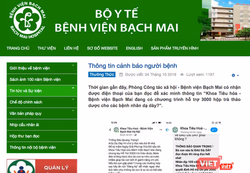 hông tin cảnh báo người bệnh của Bệnh viện Bạch Mai hông tin cảnh báo người bệnh của Bệnh viện Bạch Mai