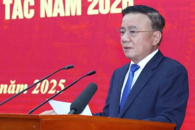 Ông Trần Cẩm Tú, Thường trực Ban Bí thư, phát biểu tại Hội nghị triển khai nhiệm vụ công tác năm 2026 của Ban Chính sách, chiến lược Trung ương.