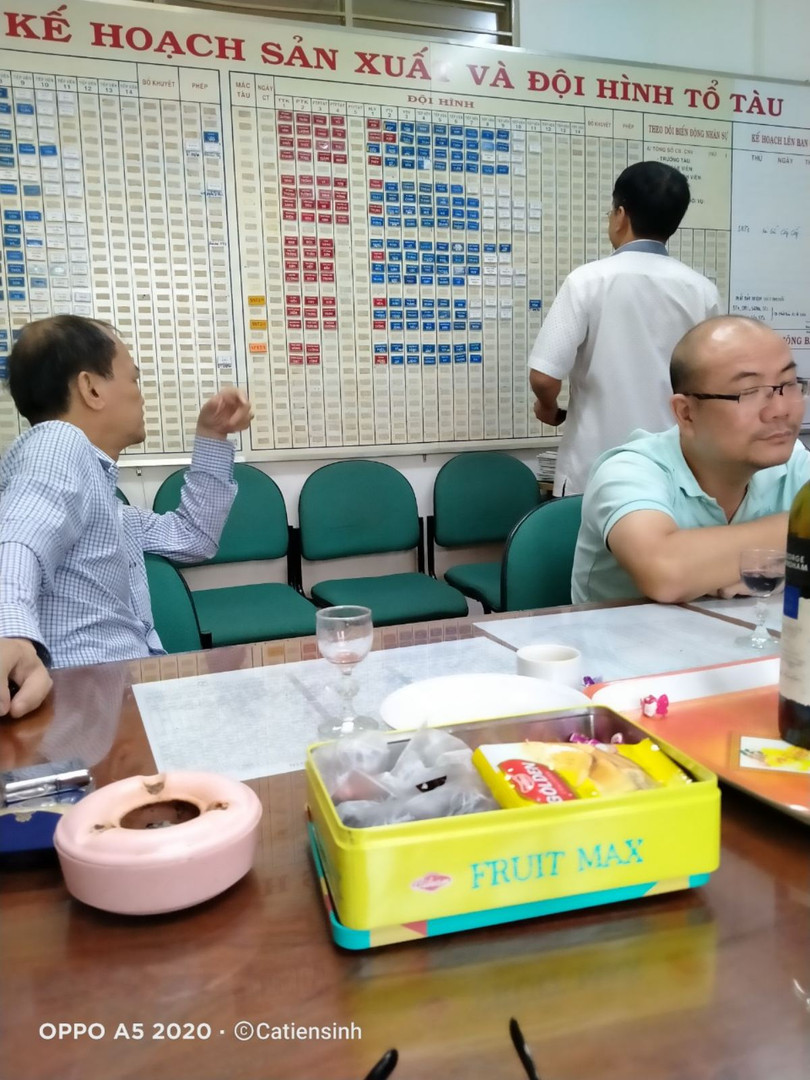 Đội hình lên ban của trạm công tác trên tàu Sài Gòn (Ảnh: AT) Đội hình lên ban của trạm công tác trên tàu Sài Gòn