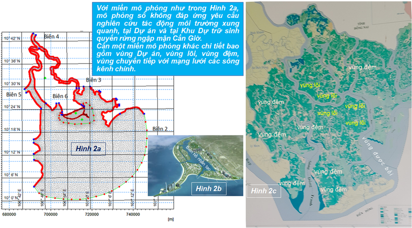 Miền mô phỏng không phản ánh thực tế vùng cần nghiên cứu ĐTM.