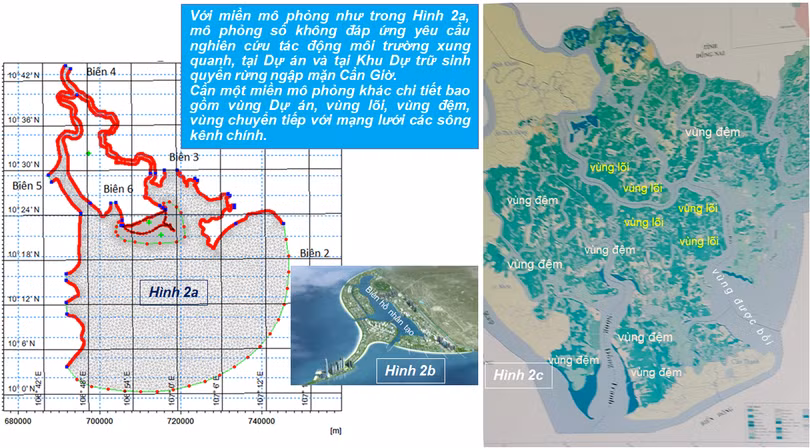 Miền mô phỏng không phản ánh thực tế vùng cần nghiên cứu ĐTM.