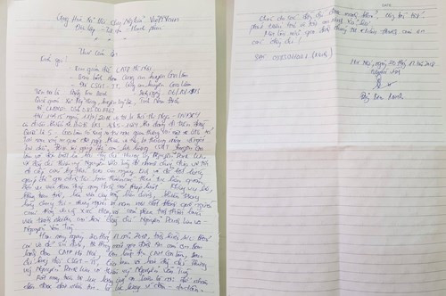 Lá thư cảm ơn của Anh Đặng Kim Minh