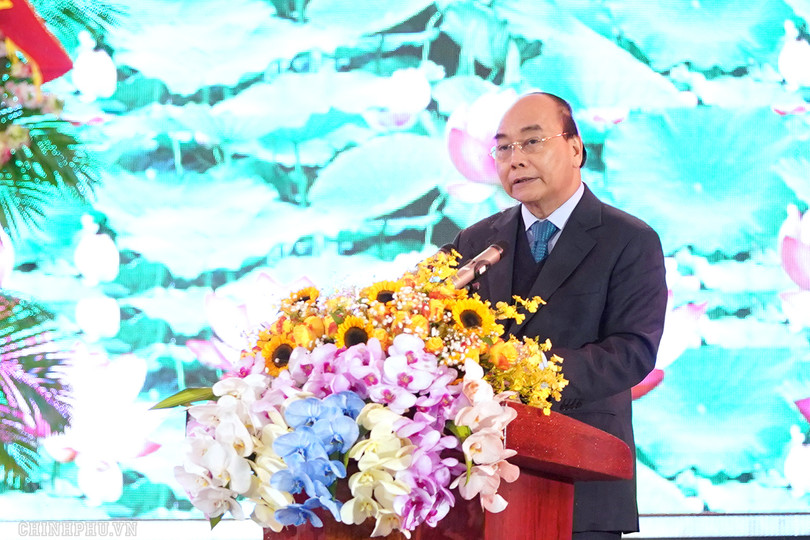 Thủ tướng Nguyễn Xuân Phúc phát biểu tại buổi lễ. Ảnh: VGP.