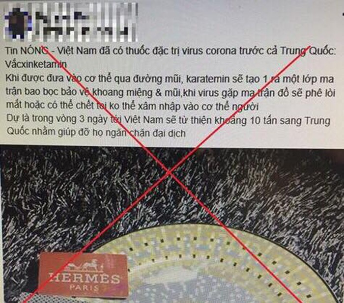 Nội dung sai sự thật được đăng tải trên Facebook