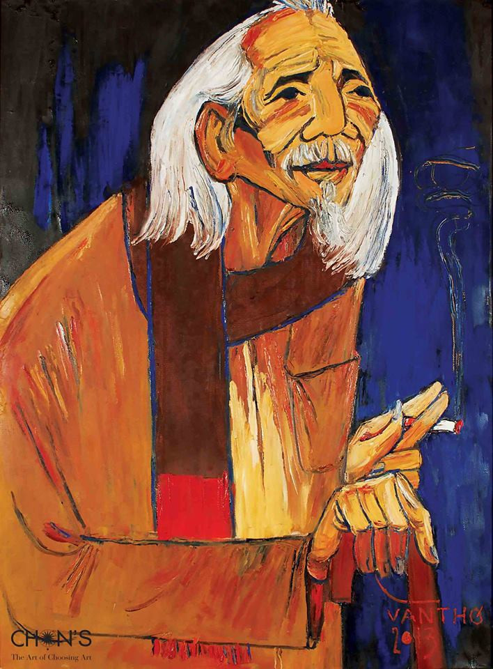 Chân dung cố nhạc sĩ Văn Cao – Tranh của họa sĩ Văn Thơ tại phiên đấu giá số 17 “Ảo ức”.