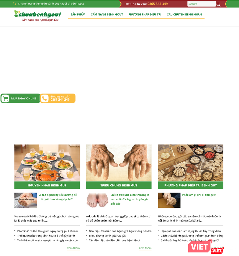 Trang web có địa chỉ chuabenhgout.net bị Cục An toàn thực phẩm tuýt còi do có quảng cáo thực phẩm chức năng vi phạm quy định.