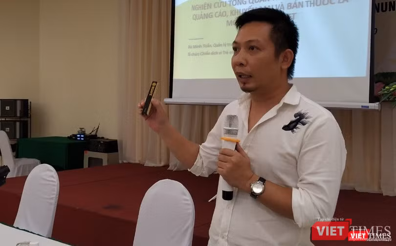 Ông Bùi Minh Tuấn nói về thực trạng quảng cáo trái phép cho các loại thuốc lá mới với một loại thuốc lá điện tử đang được ưa chuộng - chill vape,