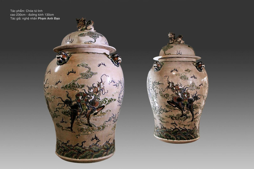 Cặp chóe Tứ Linh được cấp bằng Kỉ Lục Việt Nam do nghệ nhân Phạm Anh Đạo chế tác. Cặp chóe Tứ Linh được cấp bằng Kỉ Lục Việt Nam do nghệ nhân Phạm Anh Đạo chế tác.