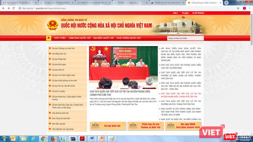 Trang Web chính thống của Quốc hội