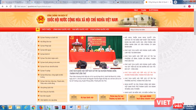 Trang Web chính thống của Quốc hội