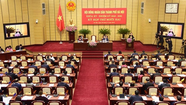 Kỳ họp thứ 12 HĐND TP. Hà Nội khóa XVI. Ảnh: Hòa An - Cổng TTĐT TP. Hà Nội.