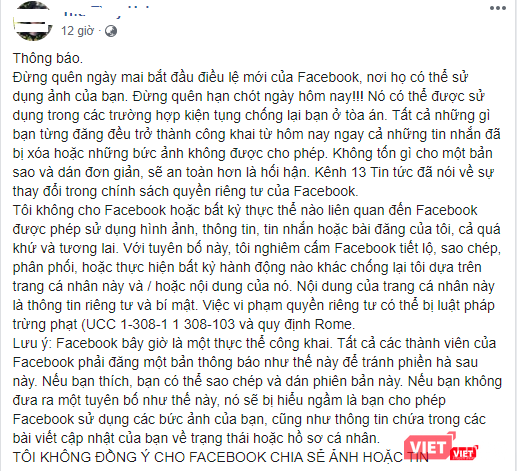 Đoạn tuyên bố được người dùng Việt Nam chia sẻ rần rần trên Facebook vài ngày gần đây. Đoạn tuyên bố được người dùng Việt Nam chia sẻ rần rần trên Facebook vài ngày gần đây.