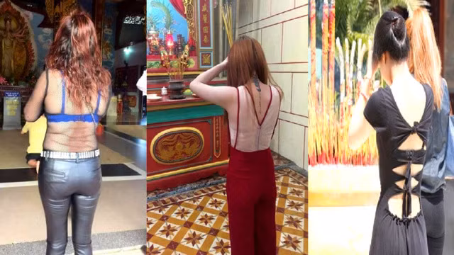 Ngay cả những nơi linh thiêng như thế này mà không ít người vẫn hành xử như ở chốn không người.