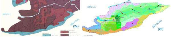 Thổ nhưỡng (2a) và phân vùng thủy văn thủy lực (2b) của huyện Ngọc Hiển
