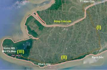 "Ba cung đoạn (I), (II) và (III) của đoạn đường Năm Căn - Đất Mũi"