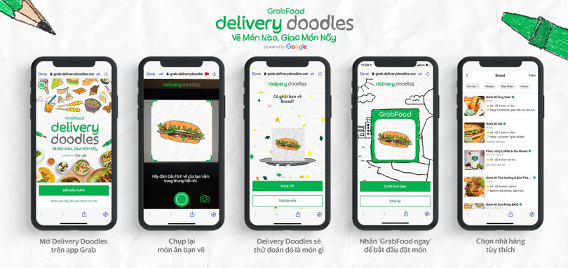 Grab ra mắt ứng dụng Delivery Doodles, biến các nét vẽ tinh nghịch của trẻ thành món ăn giao đến tận tay với sự trợ giúp của trí tuệ nhân tạo. Ảnh: Grab cung cấp. Grab ra mắt ứng dụng Delivery Doodles, biến các nét vẽ tinh nghịch của trẻ thành món ăn giao đến tận tay với sự trợ giúp của trí tuệ nhân tạo. Ảnh: Grab cung cấp.
