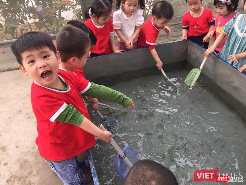 Trẻ trường mầm non Láng Thượng đi dã ngoại tại khu vui chơi tại ngoại thành Hà Nội.