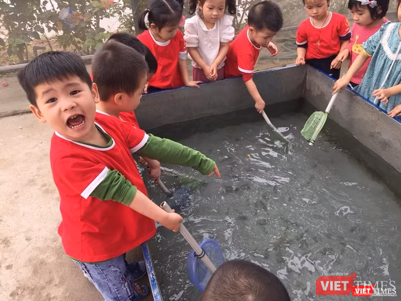 Trẻ trường mầm non Láng Thượng đi dã ngoại tại khu vui chơi tại ngoại thành Hà Nội.