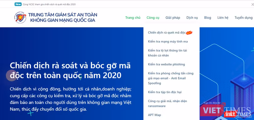Hàng loạt công cụ rà soát và bóc gỡ mã độc đã được cập nhật trên website của Trung tâm Giám sát an tòn không gian mạng Quốc gia.