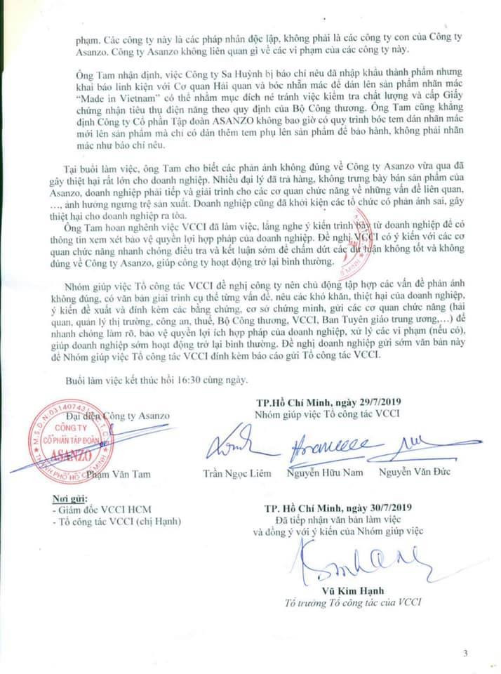 Trong 70 ngày qua Asanzo đã phải tiếp 7 đoàn thanh tra, kiểm tra. Trong cùng một thời điểm có tới 3-4 đoàn cùng vào. Có đoàn, số lượng công chức vào kiểm tra lên tới 70 người.