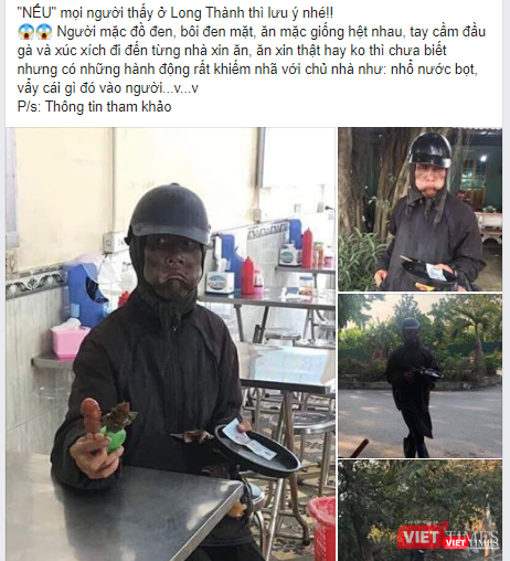 Người dân cảnh báo về nhóm ăn xin mặt đen trên mạng xã hội