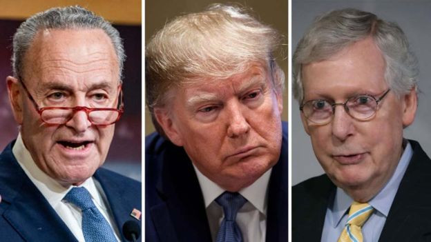 Thượng nghị sĩ Dân chủ Chuck Schumer (trái) và lãnh đạo đảng Cộng hòa Mitch McConnell (phải) sẽ là những nhân vật chủ chốt trong phiên tòa Thượng viện. Thượng nghị sĩ Dân chủ Chuck Schumer (trái) và lãnh đạo đảng Cộng hòa Mitch McConnell (phải) sẽ là những nhân vật chủ chốt trong phiên tòa Thượng viện.
