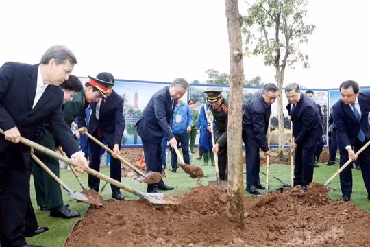 Theo Tổng bí thư, Tết trồng cây đã thực sự đi vào cuộc sống, trở thành nét đẹp văn hóa truyền thống. Ảnh: TTXVN.