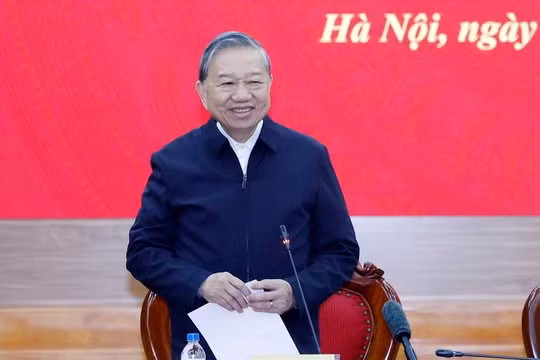 Tổng bí thư Tô Lâm phát biểu tại buổi làm việc. Ảnh: TTXVN.
