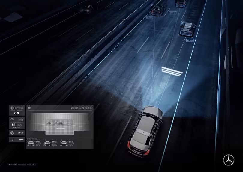Tới đây, xe Mercedes-Benz sẽ hiển thị cả hình ảnh trên mặt đường ảnh 10