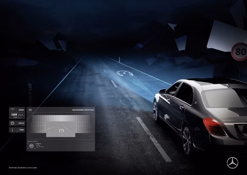 Tới đây, xe Mercedes-Benz sẽ hiển thị cả hình ảnh trên mặt đường ảnh 11