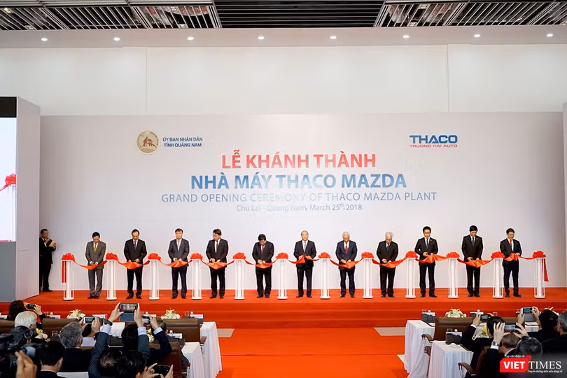 Nhà máy Thaco Mazda hiện mới hoàn thành giai đoạn 1 với năng lực sản xuất 50.000/năm và sẽ đạt được mục tiêu 100.000 xe/năm vào năm 2019