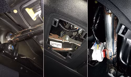 Các vết gỉ xuất hiện ở một số chi tiết khác nhau trên Honda CR-V mới tại Hàn Quốc. Ảnh: donga Các vết gỉ xuất hiện ở một số chi tiết khác nhau trên Honda CR-V mới tại Hàn Quốc. Ảnh: donga