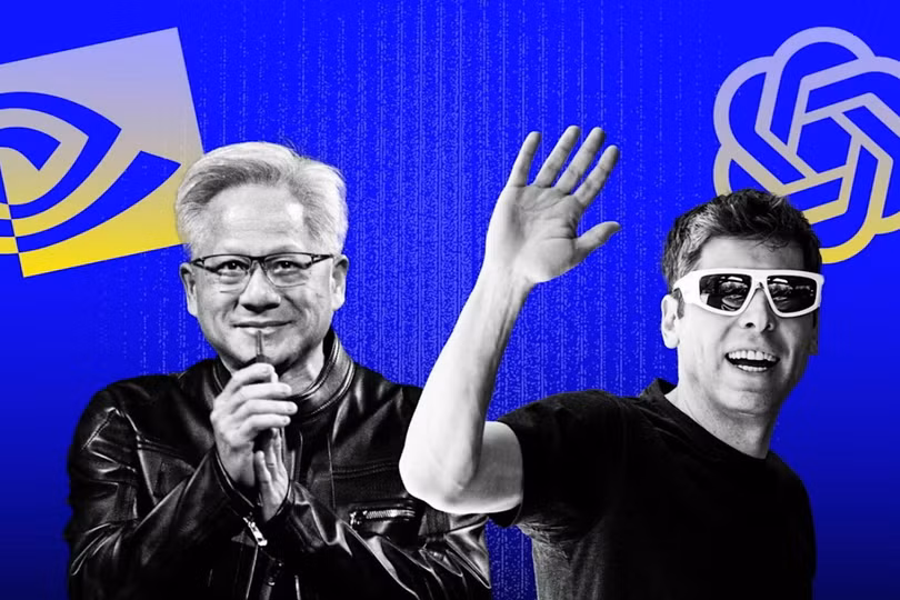 CEO Nvidia Jensen Huang và CEO OpenAI Sam Altman. Ảnh: FT.