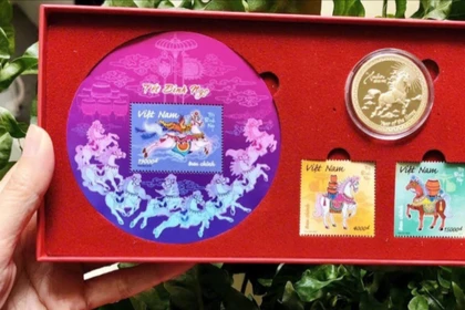 Hình tượng ngựa bước vào tem Tết và đồng xu chào Xuân Bính Ngọ