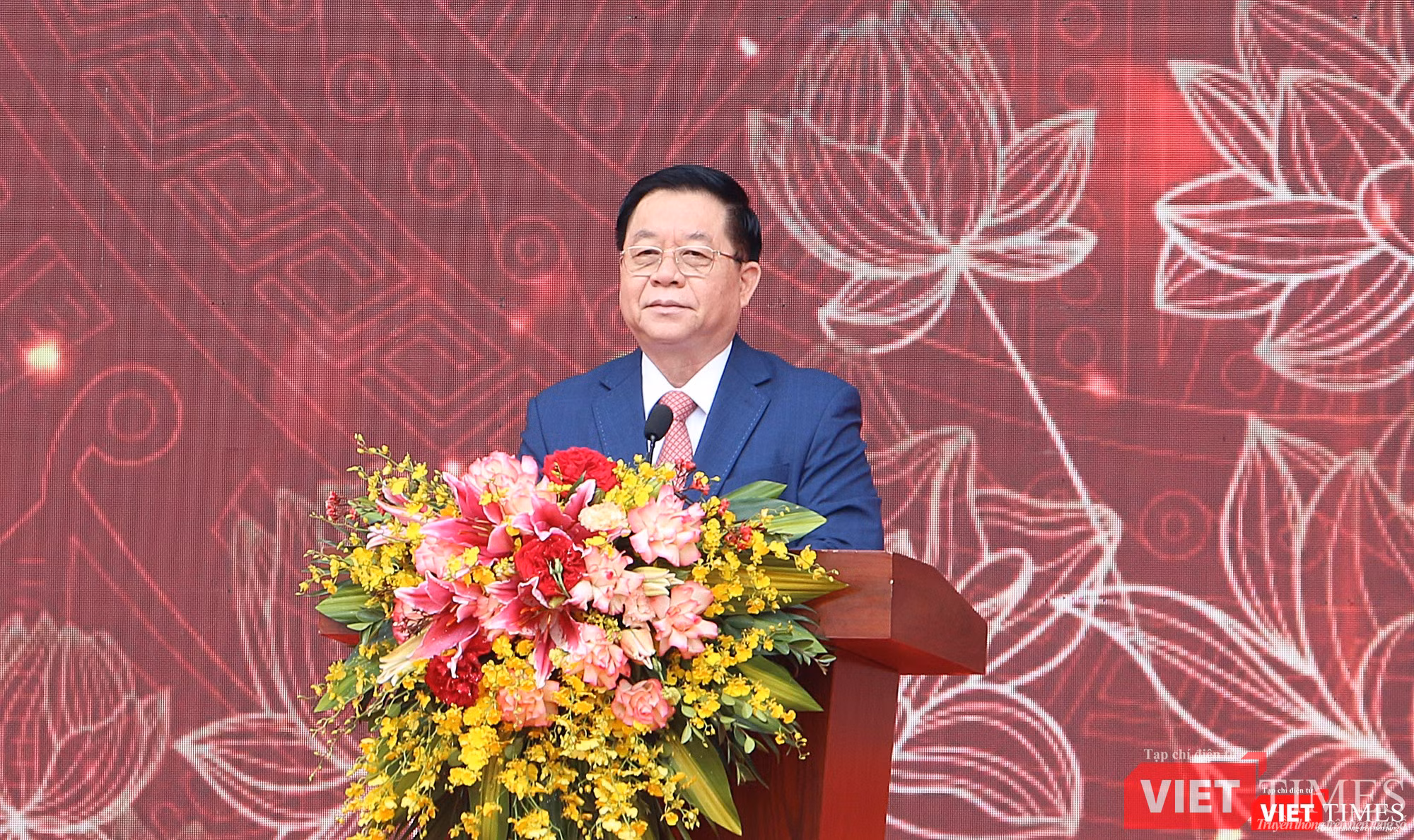 Ông Nguyễn Trọng Nghĩa, Bí thư Trung ương Đảng, Trưởng ban Tuyên giáo Trung ương phát biểu tại lễ khai mạc Hội báo toàn quốc 2023