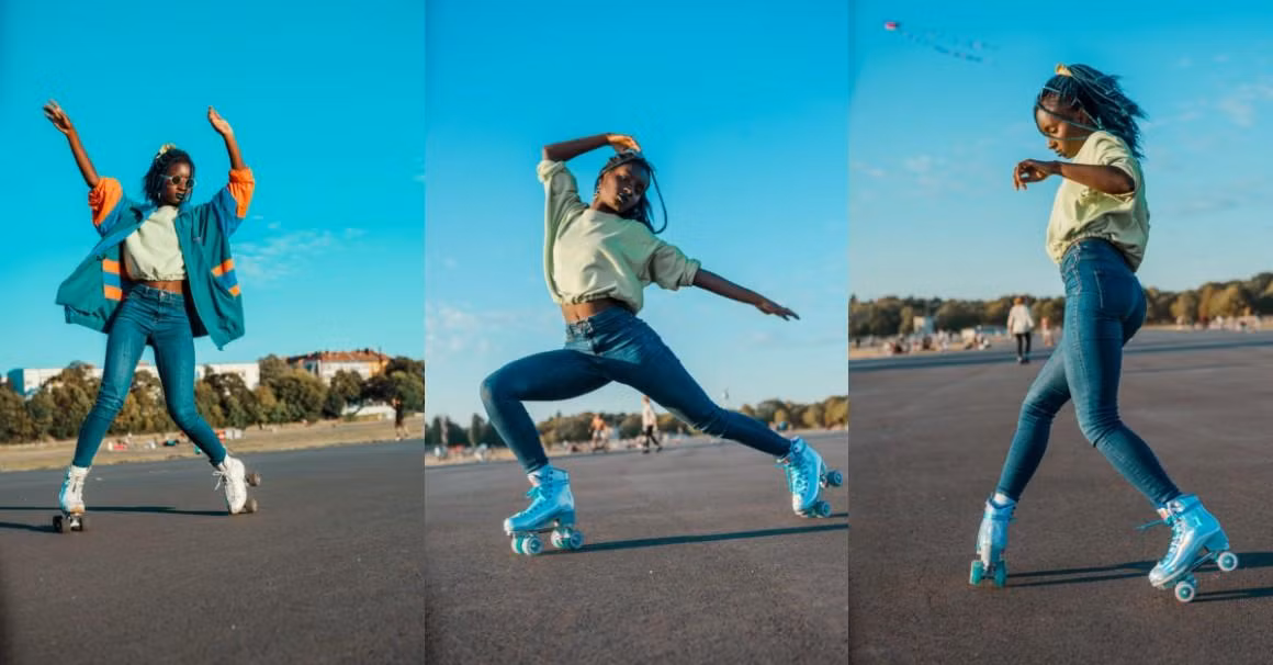 Vận động viên trượt patin Oumi Janta.