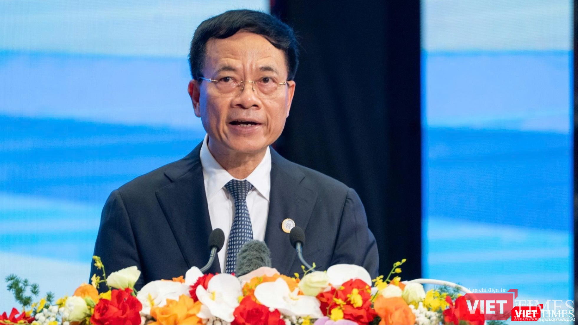 Bộ trưởng Nguyễn Mạnh Hùng thay mặt Bộ Khoa học và Công nghệ đã phát động phong trào thi đua yêu nước lần thứ nhất của ngành trong giai đoạn mới, với những định hướng lớn và dài hạn. Ảnh: Bùi Tuấn